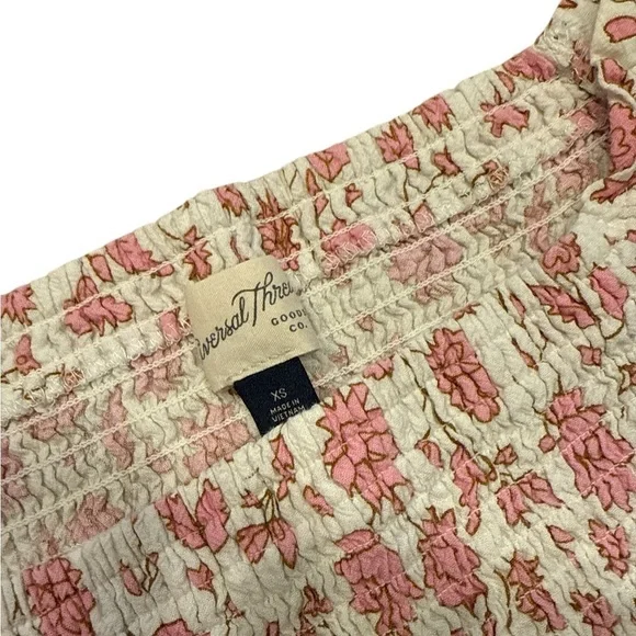 🐣 SALE 
Universal Thread XS Dress 100% Cotton Pink Floral Smocked Puff Sleeve - Picture 4 of 5